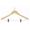 Wooden Anti-Theft Hanger w/Clips (Natural)